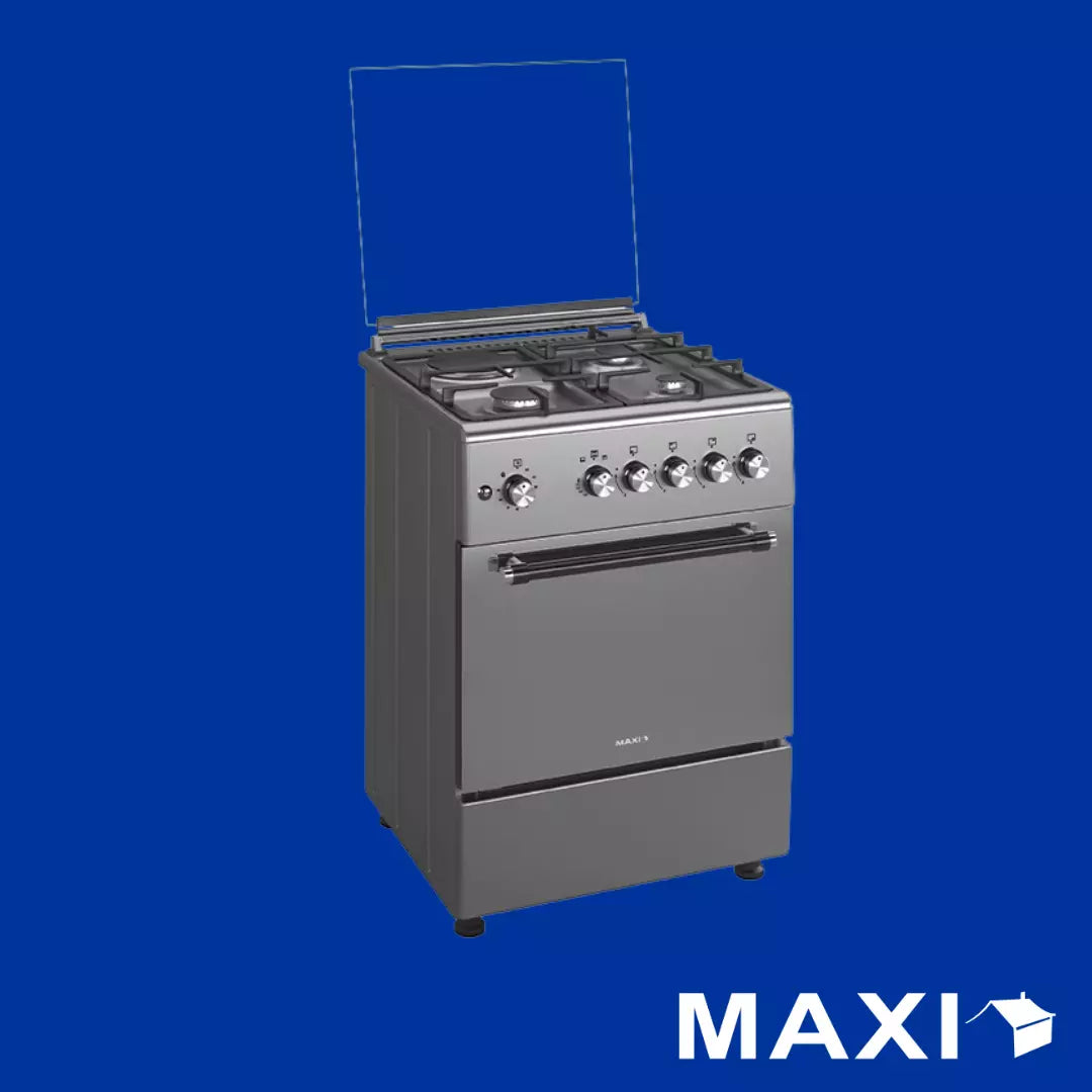 MAXI GAS COOKER 60CM*60CM M4 Inox 3 Gas & 1 Electrical