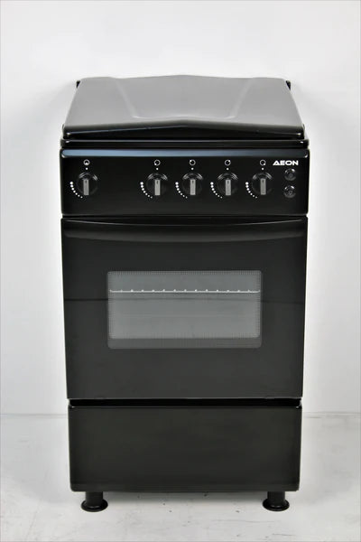 AEON GAS COOKER/50x50/4 GAS/BLACK HOB/BLACK