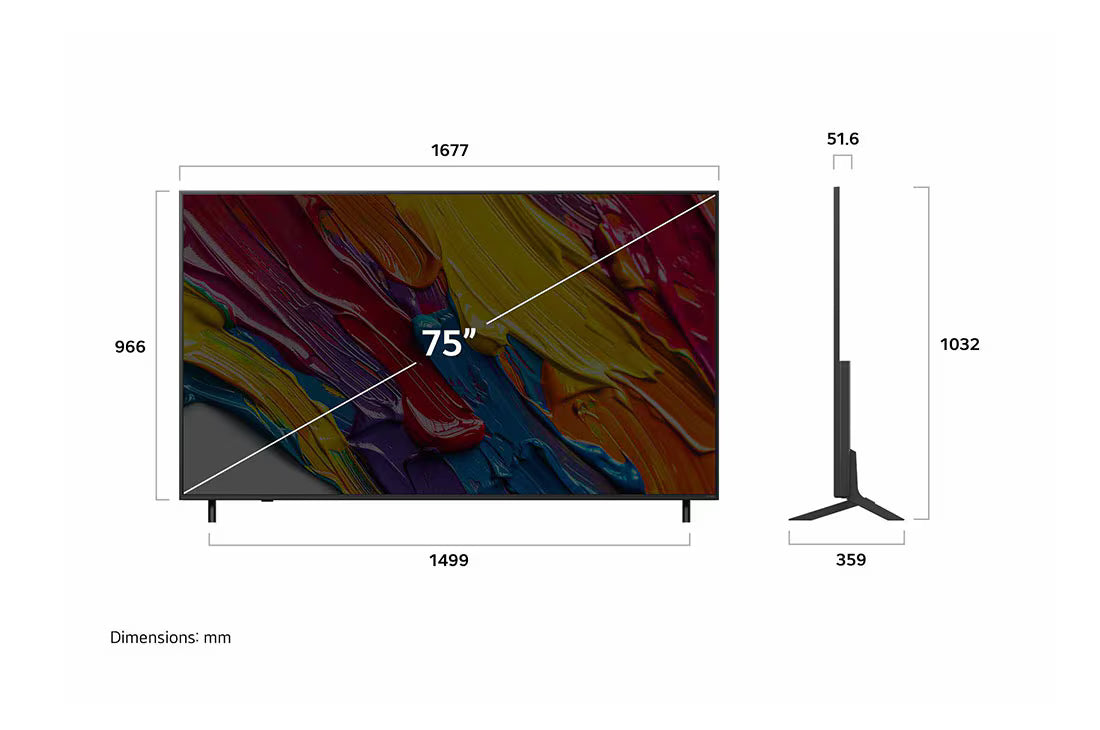LG TV75QNED82A6A 75 inch QNED AI THINK