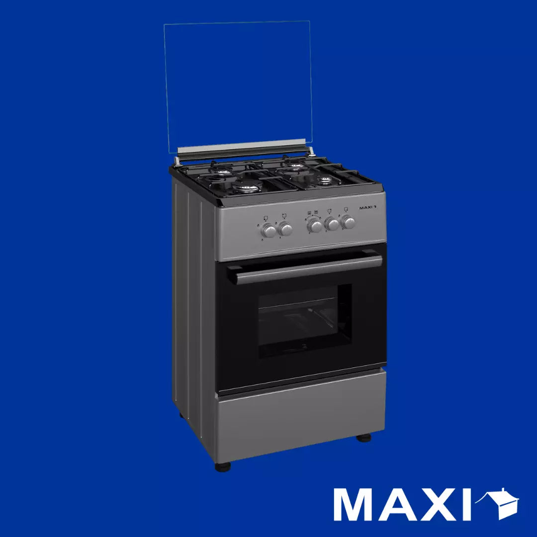MAXI GAS COOKER 60CM * 60CM BASIC BLACK GREY 4 GAS BURNERS