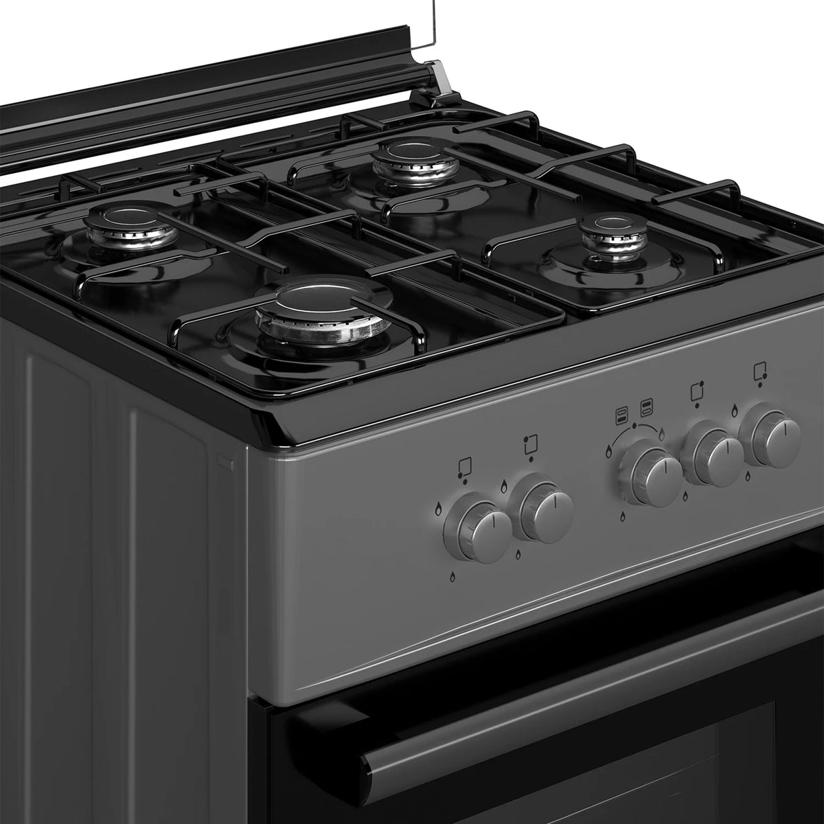 MAXI GAS COOKER 60CM * 60CM BASIC BLACK GREY 4 GAS BURNERS