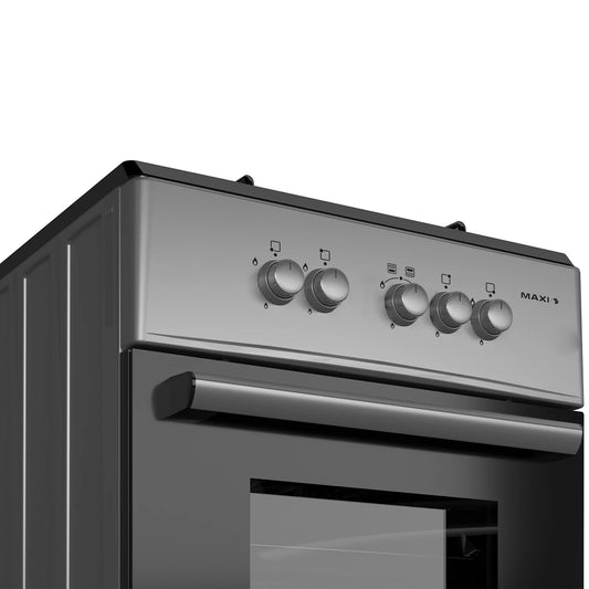 MAXI GAS COOKER 60CM * 60CM BASIC BLACK GREY 4 GAS BURNERS